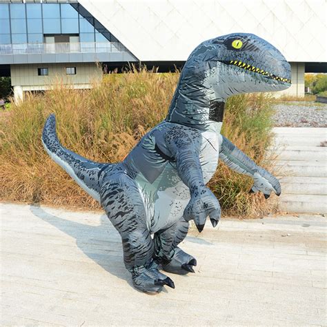 inflatable dinosaur costume halloween|realistic velociraptor costume.